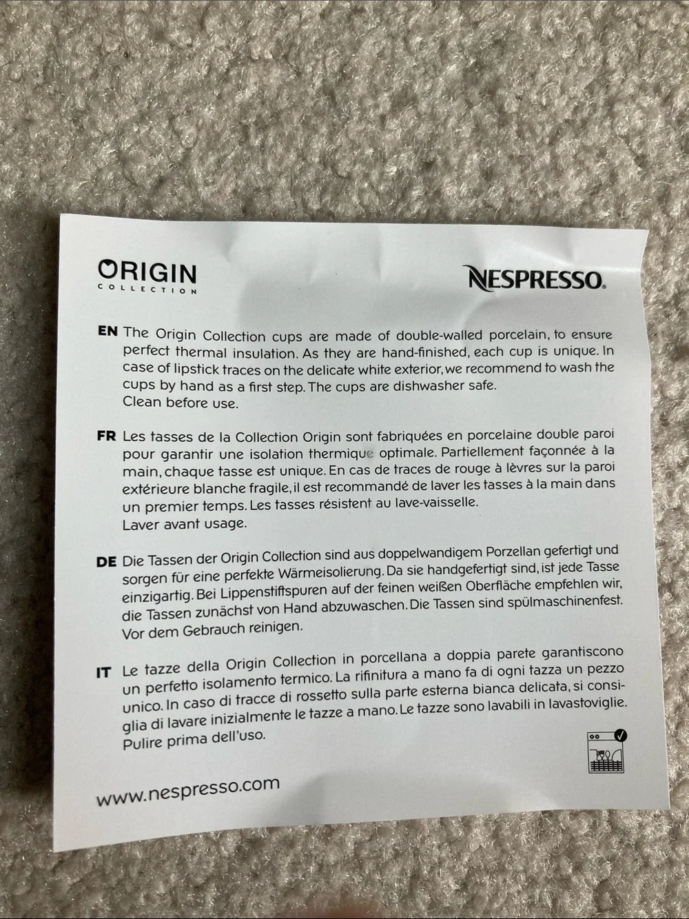 Nespresso 2 origin collection espresso cups